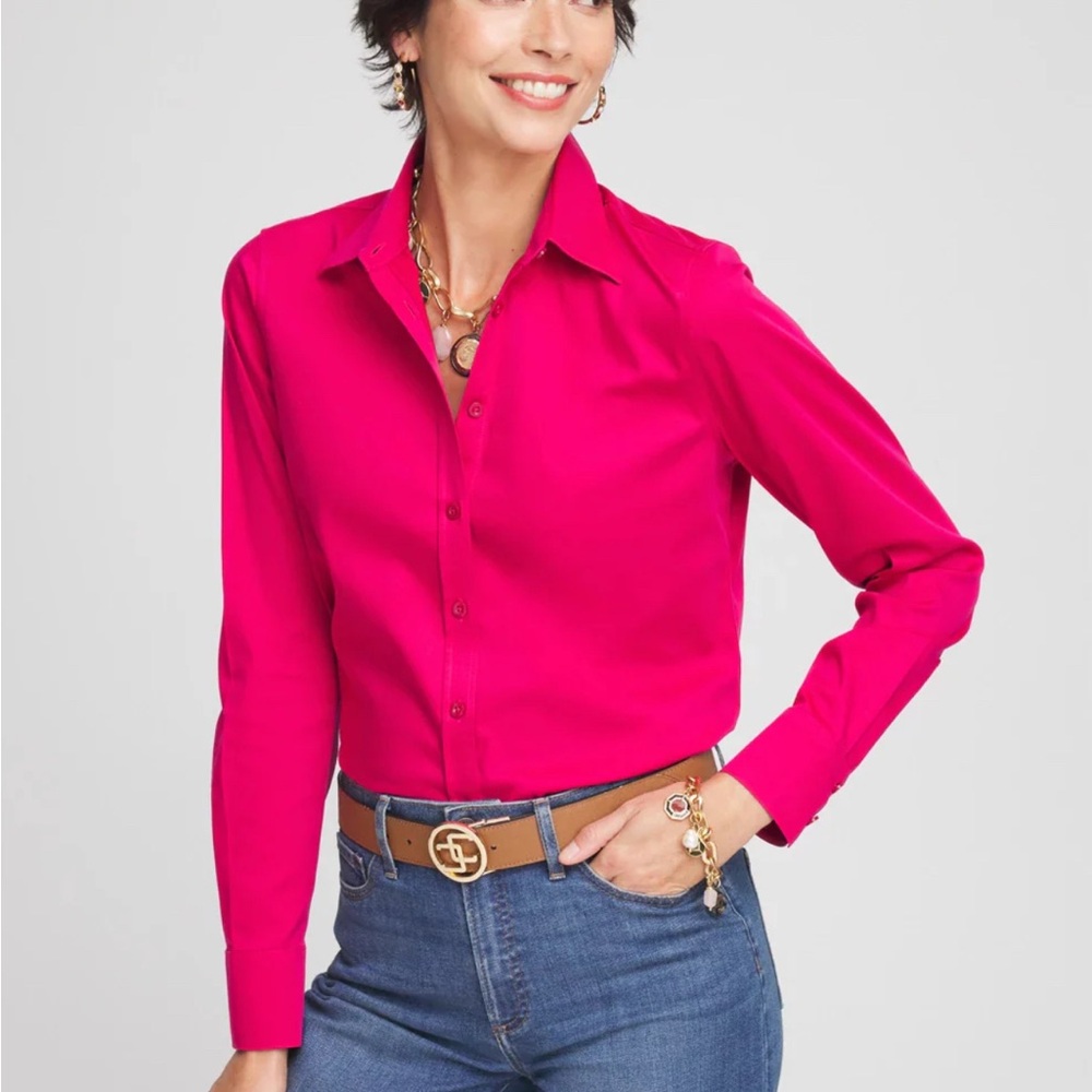 No Iron™ Stretch Shirt | Chico's  Fuchsia